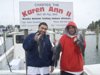 Chris and Harvey with 3 pound sea bass.