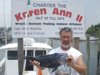 Dennis with 4.25 pound sea bass, our biggest of the year.